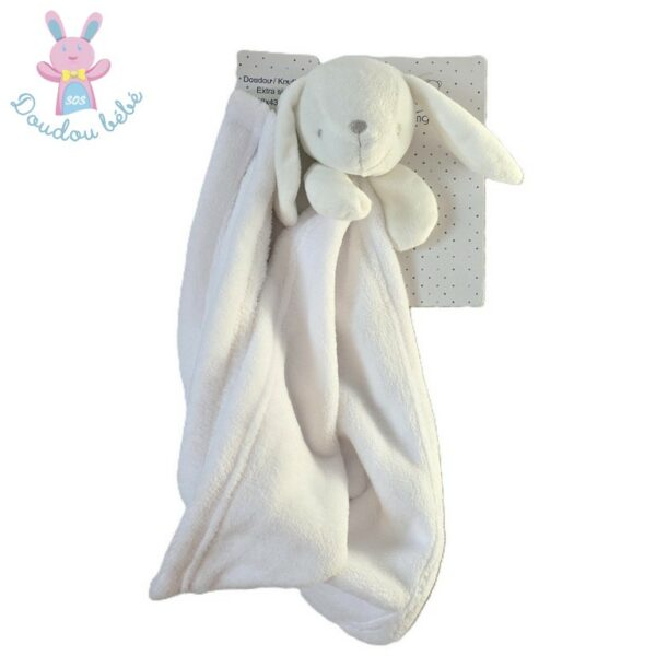 Doudou Lapin blanc couverture polaire blanc KING BEAR