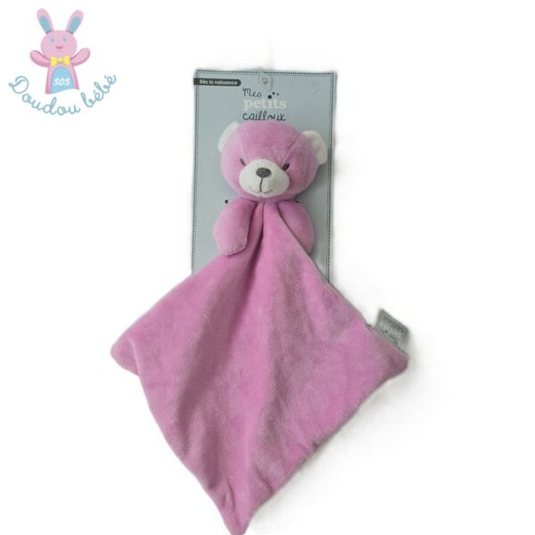 Doudou plat Ours rose MES PETITS CAILLOUX