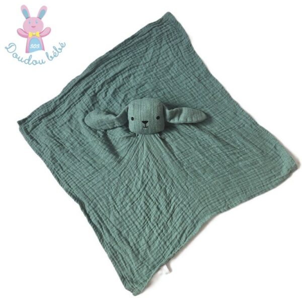 Doudou plat Lapin Mouton lange vert BOUT'CHOU MONOPRIX